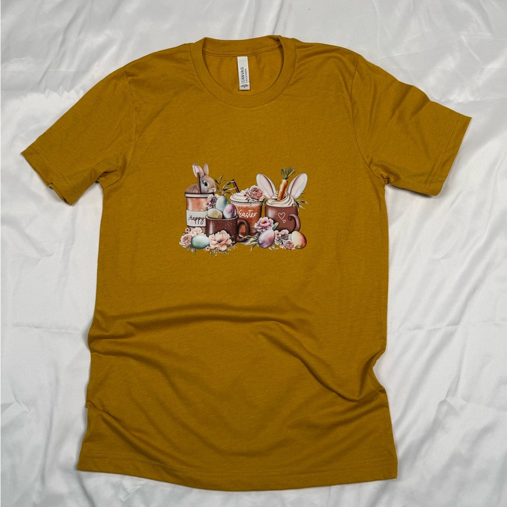 Bella Canvas Mustard Bunny Graphic Tee